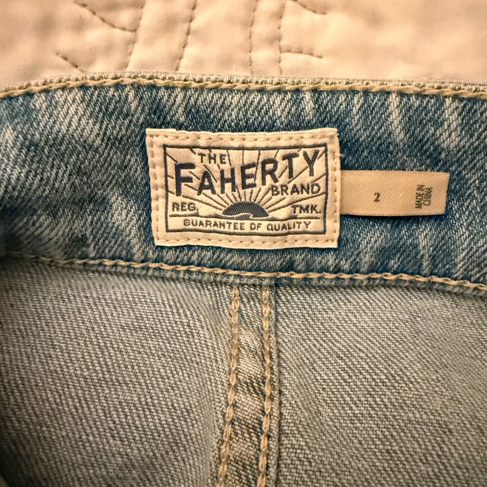 Faherty Light Blue Denim Button-Front Jumper Dress - image 4